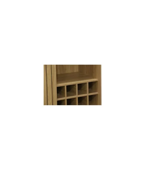 Mueble Botellero bajo Trend 1 puerta corredera acabado chapa de fresno, 120cm(alto) 80cm(ancho) 40cm(fondo).