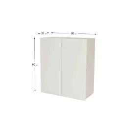 Mueble cocina alto con dos puertas en color blanco, 90 cm(alto)80 cm(ancho)35 cm(largo)