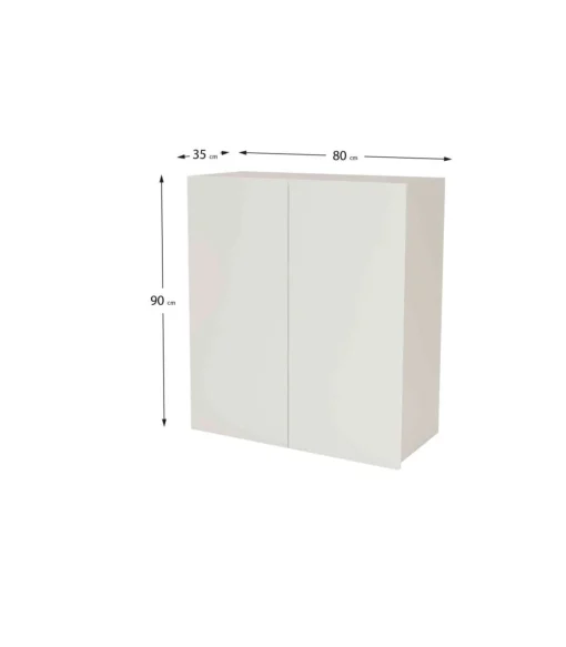 Mueble cocina alto con dos puertas en color blanco, 90 cm(alto)80 cm(ancho)35 cm(largo)