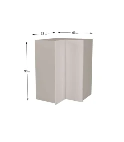 Mueble cocina alto de rincón acabado en puertas color blanco mate, 90cm(alto) 63x63cm(ancho )35cm(largo)