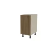 Mueble cocina bajo con 1 puerta en gris cream y nogal noceto. 85 cm(alto)40 cm(ancho)60 cm(largo)