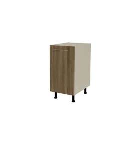 Mueble cocina bajo con 1 puerta en gris cream y nogal noceto. 85 cm(alto)40 cm(ancho)60 cm(largo)