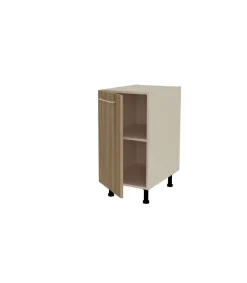 Mueble cocina bajo con 1 puerta en gris cream y nogal noceto. 85 cm(alto)40 cm(ancho)60 cm(largo)