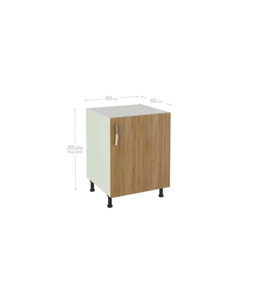 Mueble cocina con una puerta en roble cortez. 83 cm(alto)60 cm(ancho)58 cm(largo)