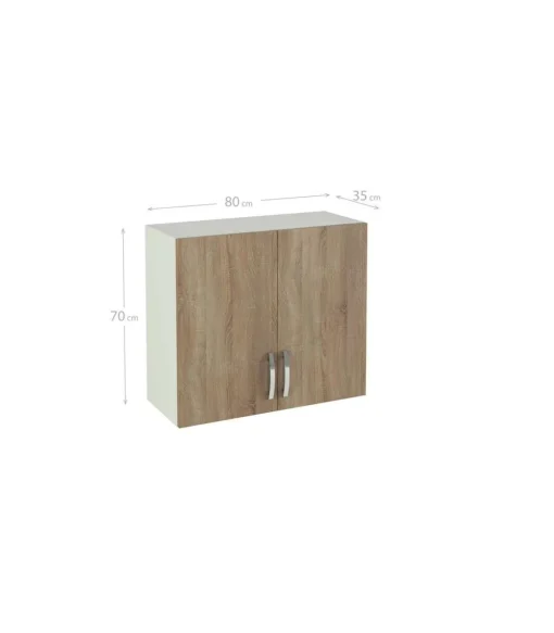 Mueble cocina para colgar con 2 puertas en roble cortez. 70 cm(alto)80 cm(ancho)33 cm(largo)