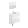 Mueble con lavabo PMMA y espejo Marta en acabado blanco. 80 cm(alto)80 cm(ancho)45 cm(largo)