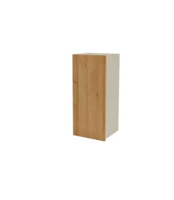 Mueble de cocina alto con una puerta en gris cream y roble vega. 90 cm(alto)40 cm(ancho)35 cm(largo)
