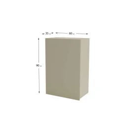 Mueble de cocina alto con una puerta en gris cream y vison. 90 cm(alto)60 cm(ancho)35 cm(largo)