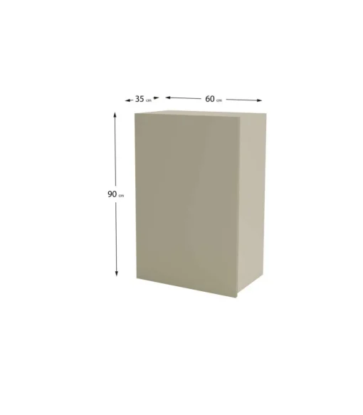 Mueble de cocina alto con una puerta en gris cream y vison. 90 cm(alto)60 cm(ancho)35 cm(largo)