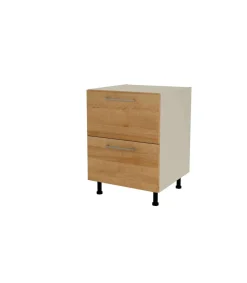 Mueble de cocina bajo cacerolero en gris cream y roble vega. 85 cm(alto)60 cm(ancho)60 cm(largo)