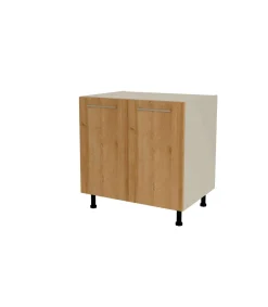 Mueble de cocina bajo con 2 puertas en gris cream y roble vega. 85 cm(alto)80 cm(ancho)60 cm(largo)