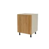 Mueble de cocina bajo con 1 puerta en gris cream y roble vega. 85 cm(alto)60 cm(ancho)60 cm(largo)