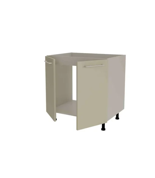 Mueble de cocina bajo para fregadero en gris cream y vison. 85 cm(alto)80 cm(ancho)60 cm(largo)