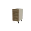 Mueble de cocina con cajones en gris cream y nogal noceto. 85 cm(alto)40 cm(ancho)60 cm(largo)