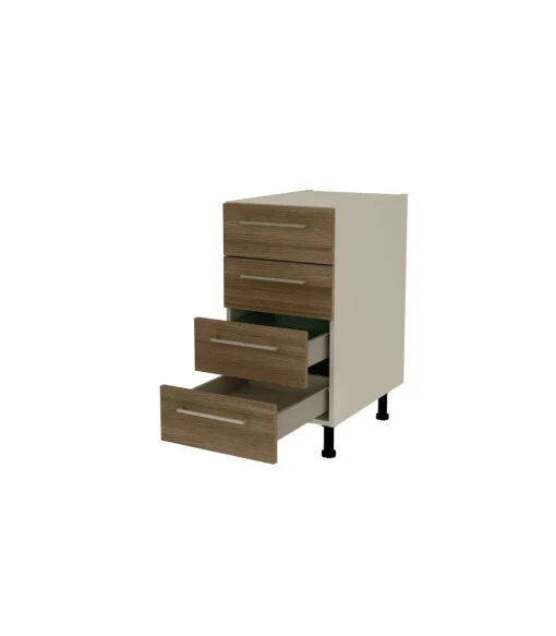 Mueble de cocina con cajones en gris cream y nogal noceto. 85 cm(alto)40 cm(ancho)60 cm(largo)