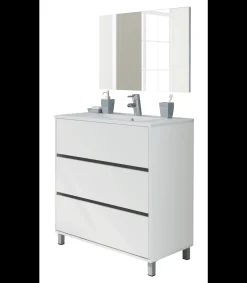 Mueble de lavabo cerámico Kalma acabado blanco, 90 cm(alto)81,5 cm(ancho)46,5 cm(largo)