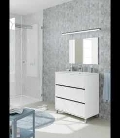 Mueble de lavabo cerámico Kalma acabado blanco, 90 cm(alto)81,5 cm(ancho)46,5 cm(largo)
