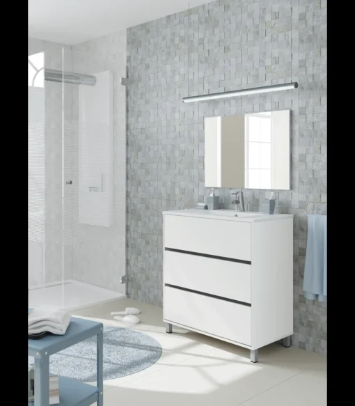 Mueble de lavabo cerámico Kalma acabado blanco, 90 cm(alto)81,5 cm(ancho)46,5 cm(largo)
