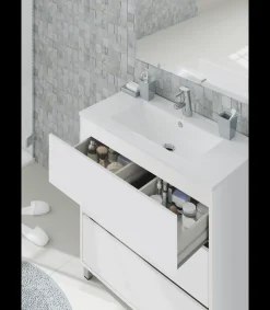 Mueble de lavabo cerámico Kalma acabado blanco, 90 cm(alto)81,5 cm(ancho)46,5 cm(largo)