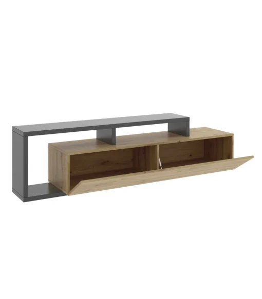 Mueble de televisión Ram en Grafito-Nordic 46.8 cm(alto)165 cm(ancho)40 cm(fondo)