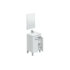Mueble lavabo cerámico y espejo Konce en acabado blanco 80 cm(alto)50 cm(ancho)40 cm(largo)
