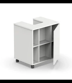 Mueble para tapar pie de lavabo Sintra acabado blanco, 64cm (alto) x 59cm (ancho) x 45cm (fondo).