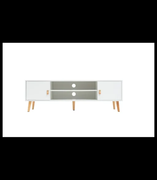 Mueble para televisión Md-Fiano 2 puertas acabado blanco, 140cm(ancho) 45cm(altura) 39.5cm(fondo).