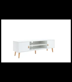 Mueble para televisión Md-Fiano 2 puertas acabado blanco, 140cm(ancho) 45cm(altura) 39.5cm(fondo).