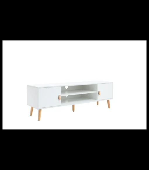 Mueble para televisión Md-Fiano 2 puertas acabado blanco, 140cm(ancho) 45cm(altura) 39.5cm(fondo).