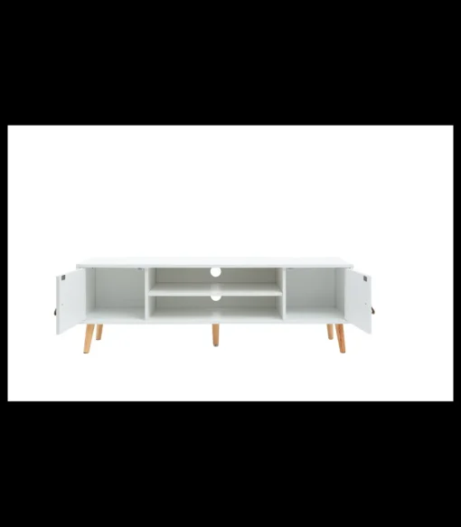 Mueble para televisión Md-Fiano 2 puertas acabado blanco, 140cm(ancho) 45cm(altura) 39.5cm(fondo).
