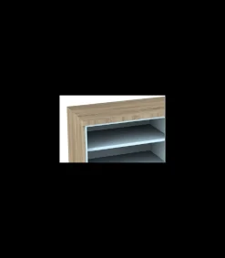 Mueble para televisión Md-Nordic 1 puerta acabado roble aserrado, 137.6cm(ancho) 52.4cm(altura) 45m(fondo).