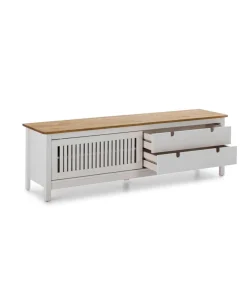 Mueble para televisión modelo Luna acabado blanco 158 cm(ancho) 49.5 cm(alto) 40 cm (fondo)