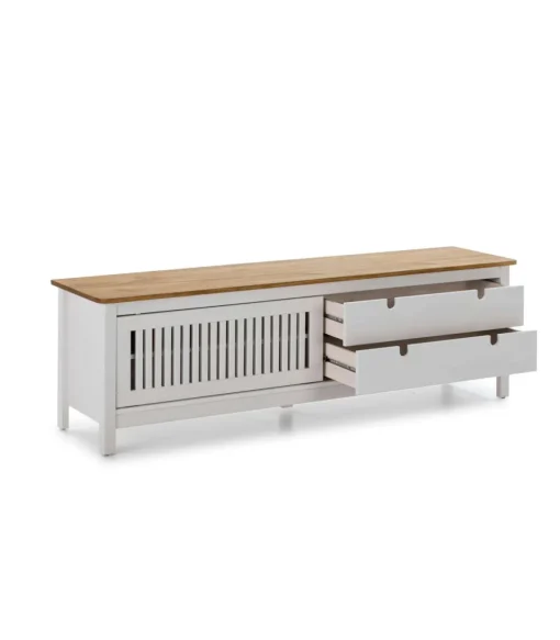 Mueble para televisión modelo Luna acabado blanco 158 cm(ancho) 49.5 cm(alto) 40 cm (fondo)