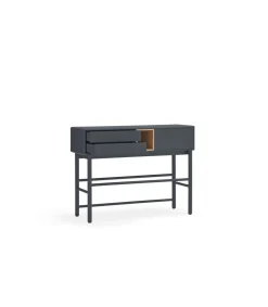 Mueble recibidor modelo Corvo 1 puerta 2 cajones acabado gris antracita, 35cm(ancho) 90cm(alto) 120cm (largo)