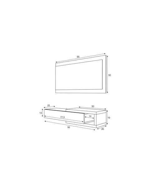 Mueble recibidor Zoe en blanco artik y roble alaska