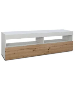 Mueble televisión Alonso acabado polar-artisan, 50cm(alto) 200cm(ancho) 40cm(largo)