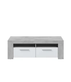Mueble TV modelo Urbi en cemento y blanco Artik. 120 cm (Ancho) x 40 cm (Alto) x 42 cm (Fondo)