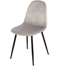 Pack 4 sillas modelo Córdoba tapizado velvet Tela Gris claro 43 cm(ancho) 86 cm(altura) 55 cm(fondo)