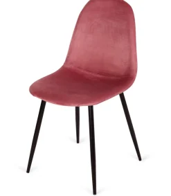 Pack 4 sillas modelo Córdoba tapizado Velvet Tela Rosa, 43 cm(ancho) 86 cm(altura) 55 cm(fondo)