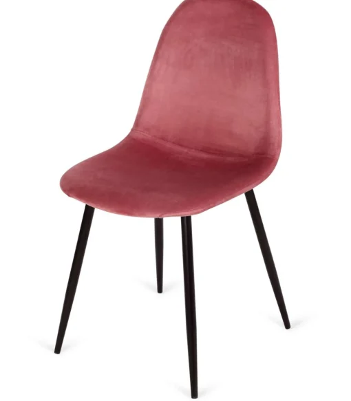 Pack 4 sillas modelo Córdoba tapizado Velvet Tela Rosa, 43 cm(ancho) 86 cm(altura) 55 cm(fondo)