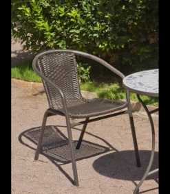 Pack 2 sillones terraza jardín Brasil-3 acero 78 cm(alto) 55 cm(ancho)64 cm(fondo)