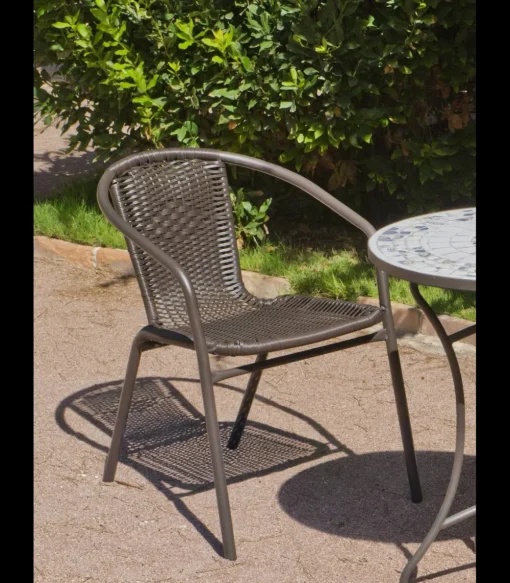Pack 2 sillones terraza jardín Brasil-3 acero 78 cm(alto) 55 cm(ancho)64 cm(fondo)