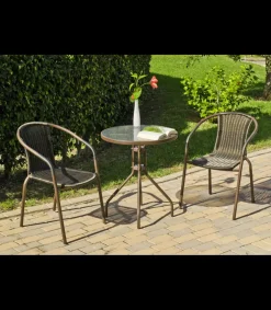 Pack 2 sillones terraza jardín Brasil-3 acero 78 cm(alto) 55 cm(ancho)64 cm(fondo)