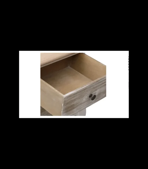 Pack de 2 mesitas de 2 cajones acabado blanco/madera, Medidas: 35cm (Ancho) 30cm (Fondo) 50cm (Alto