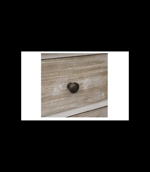 Pack de 2 mesitas de 2 cajones acabado blanco/madera, Medidas: 35cm (Ancho) 30cm (Fondo) 50cm (Alto