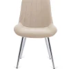Pack de 4 sillas Altamira tapizadas en tejido beige. 61cm(ancho ) 87cm(altura) 52cm(fondo)