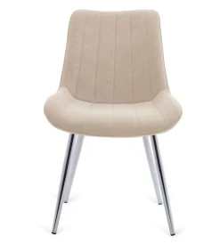 Pack de 4 sillas Altamira tapizadas en tejido beige. 61cm(ancho ) 87cm(altura) 52cm(fondo)