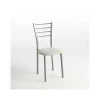 Pack de 2 sillas Berlin estructura gris tapizado crema, 90 cm(alto)38 cm(ancho)38 cm(largo)