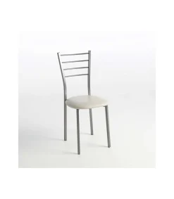 Pack de 2 sillas Berlin estructura gris tapizado crema, 90 cm(alto)38 cm(ancho)38 cm(largo)