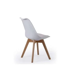 Pack de 4 sillas Bistro en simil piel blanco, 84 cm(alto)48 cm(ancho)54 cm(largo)